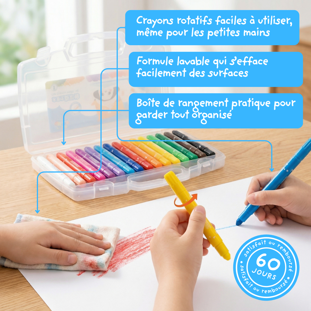 Cubiqo LibreArt — Crayons Créatifs Lavables